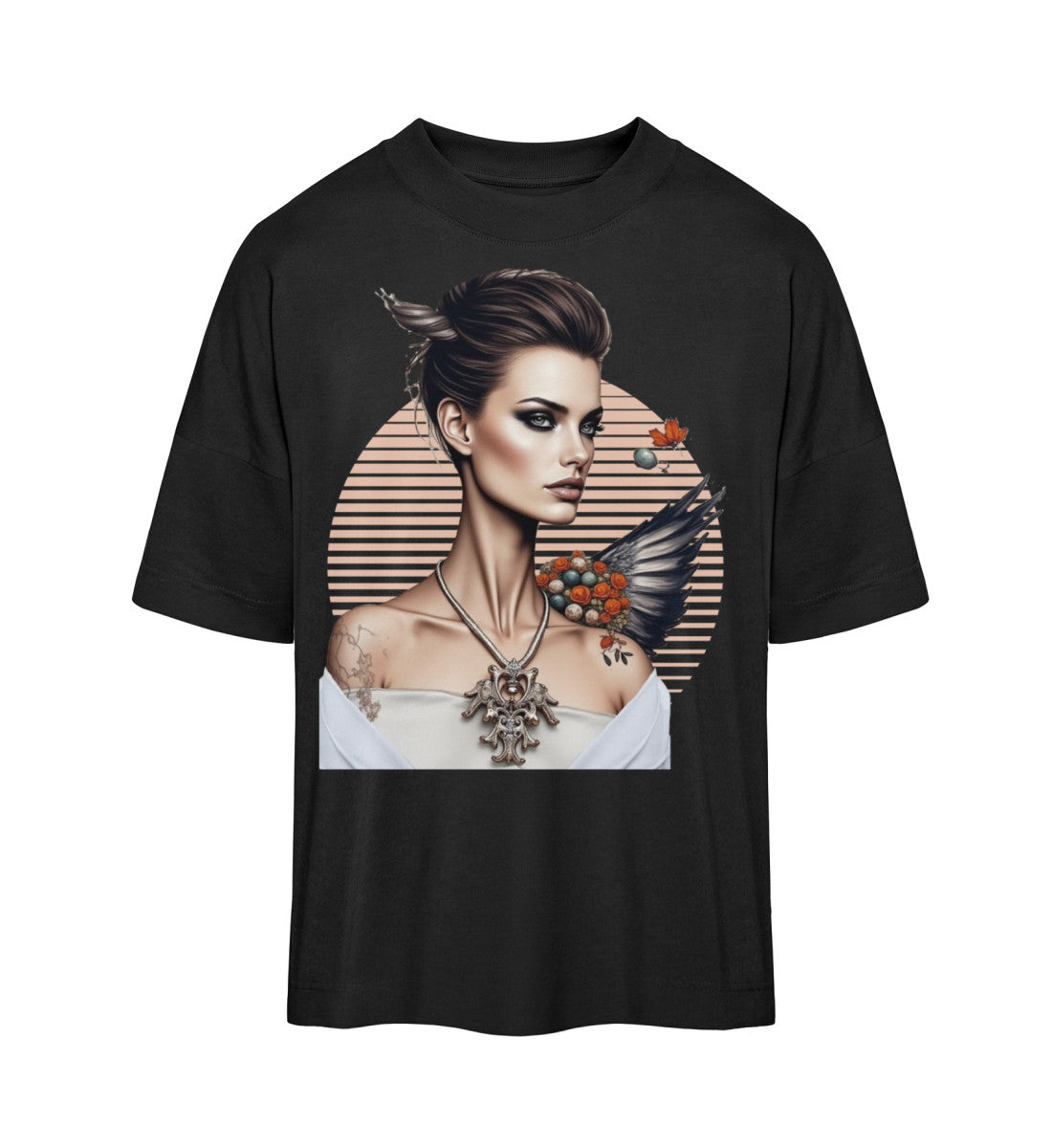 Oversized T-Shirt Damen in Schwarz (Black-16) von www.digiuliano.com