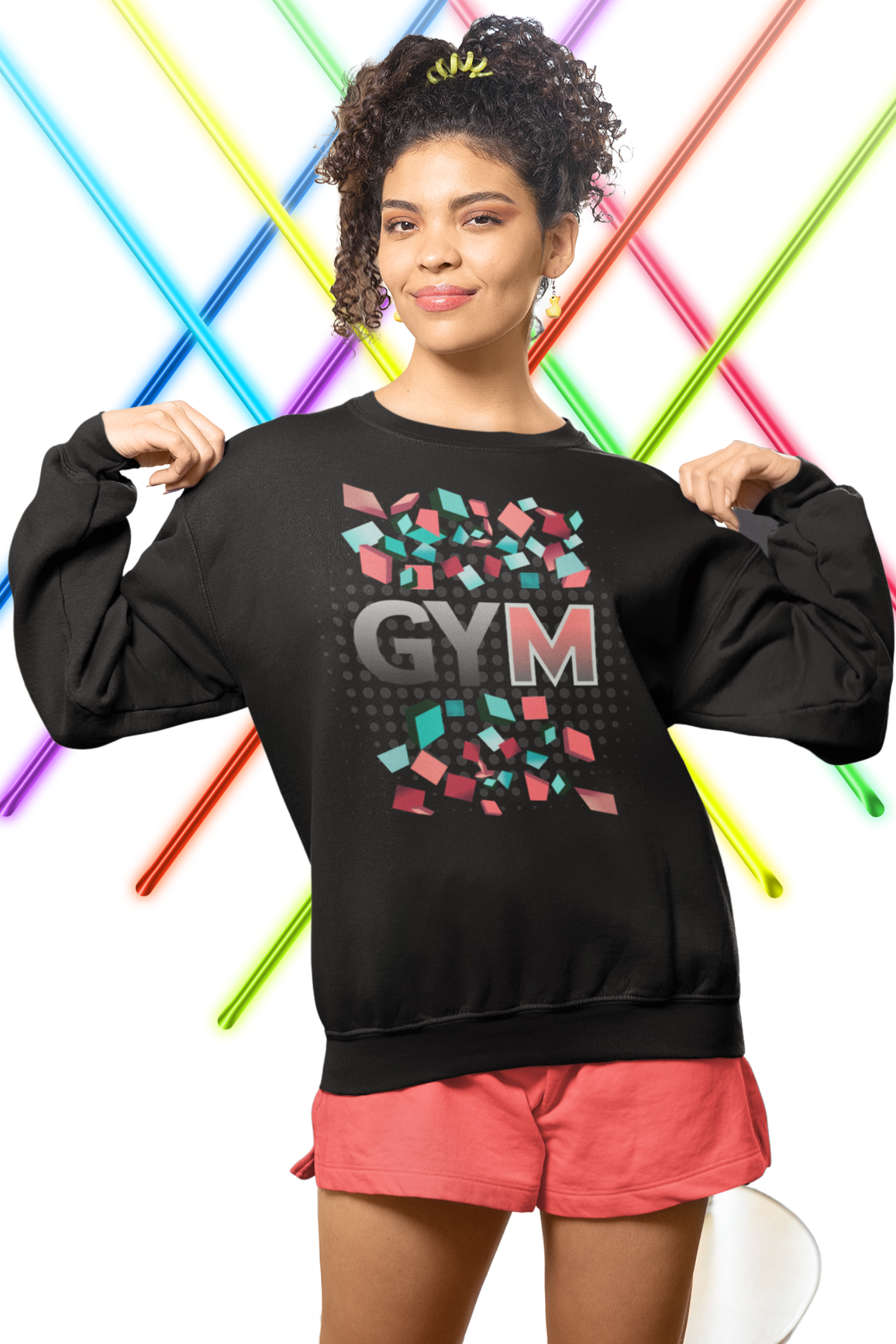 Sweatshirts Damen - Unisex Bio GYM Kollektion in Black-16 mit GYM Aufdruck von www.digiuliano.com