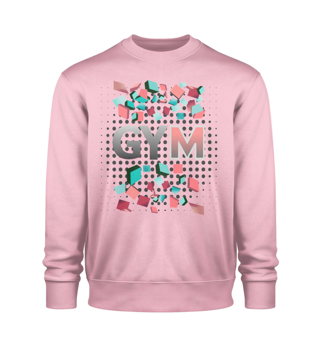 Sweatshirts Damen - Unisex Bio GYM Kollektion in Cotton Pink-6903 mit GYM Aufdruck von www.digiuliano.com