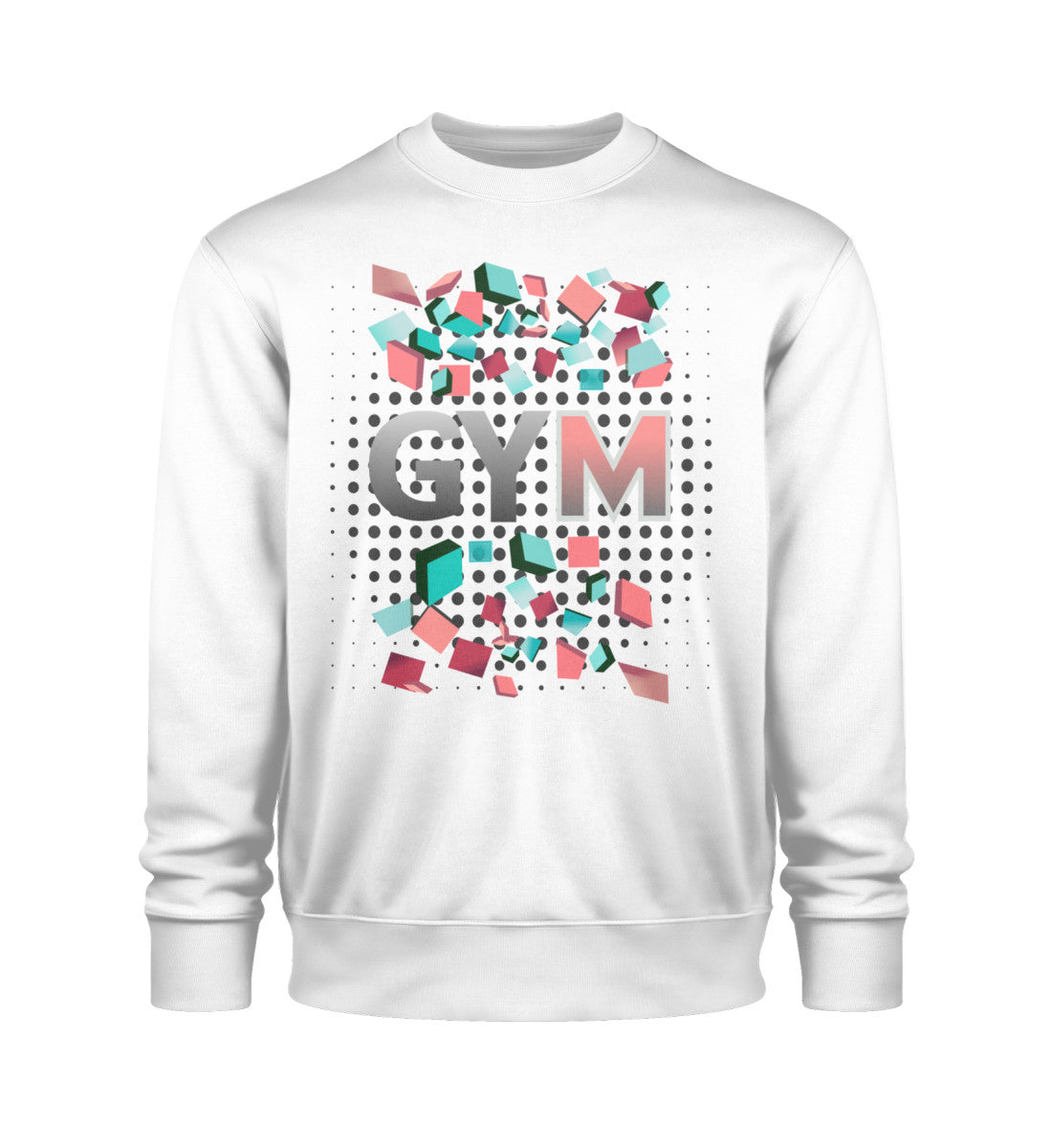 Sweatshirts Damen - Unisex Bio GYM Kollektion in White-3 mit GYM Aufdruck von www.digiuliano.com