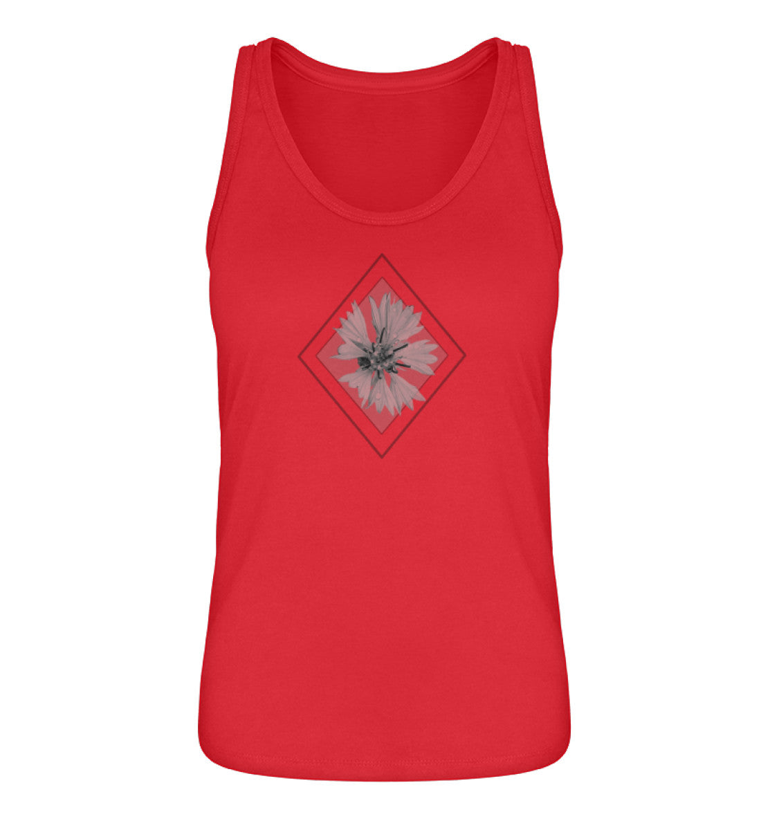 Tanktop Damen Premium Organic in Red-6882 mit Kornblume Aufdruck von www.digiuliano.com