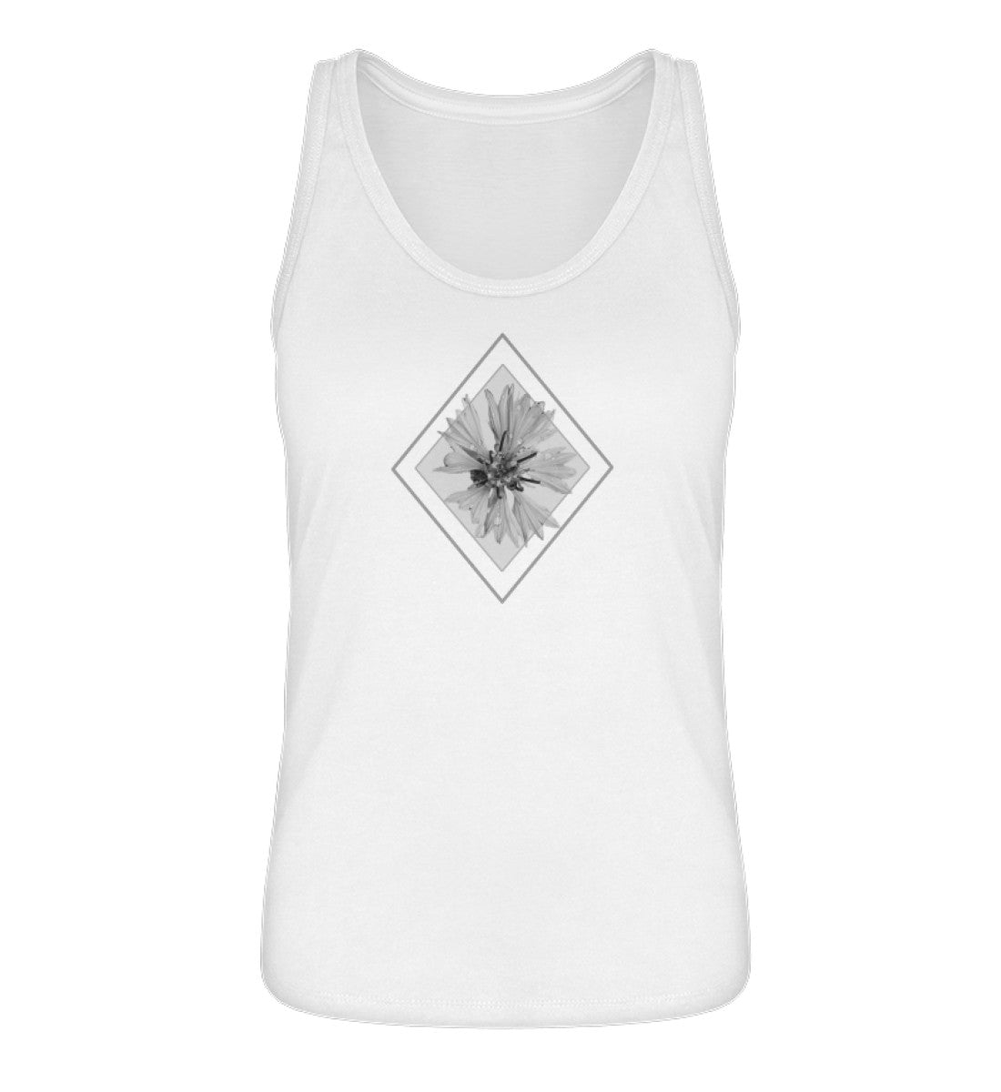 Tanktop Damen Premium Organic in White-3 mit Kornblume Aufdruck von www.digiuliano.com