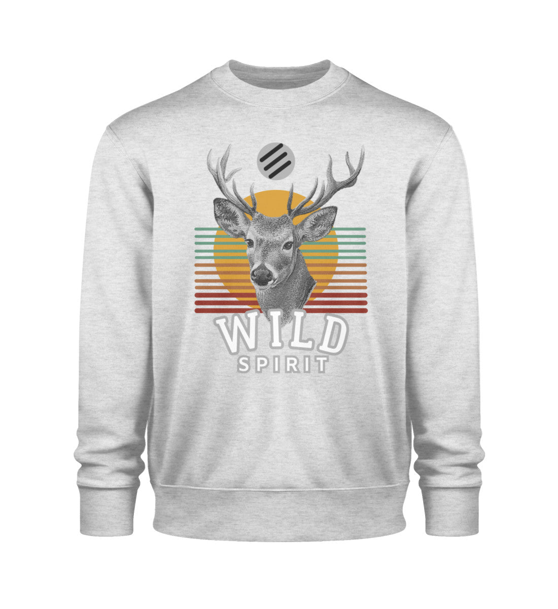 Unisex Organic Sweatshirts Herren in Farbe Heather Grey-6892  mit Aufdruck WILD SPIRIT von www.digiuliano.com