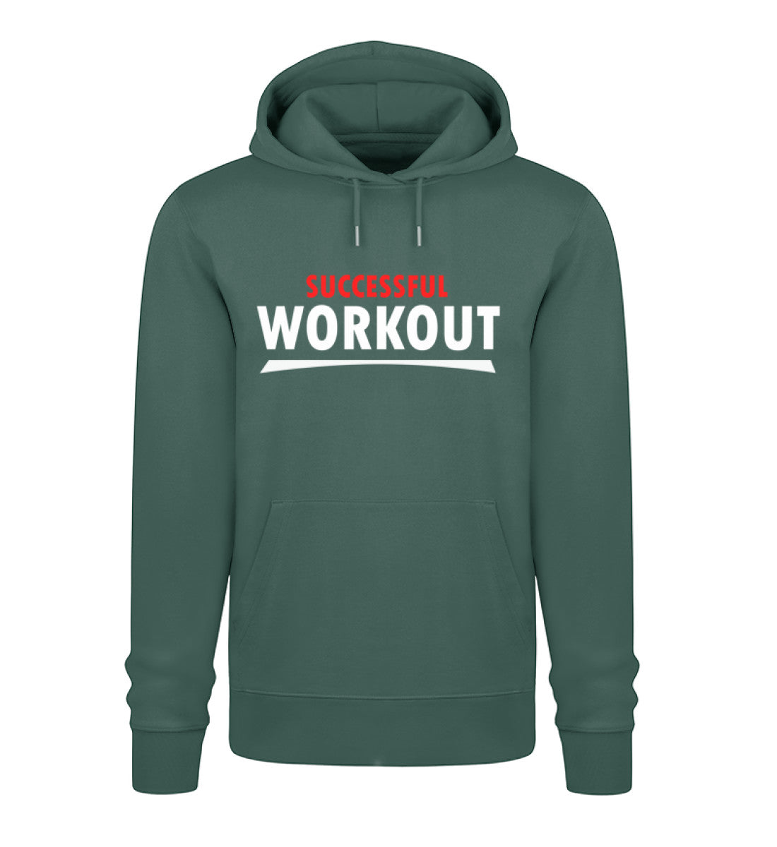 Unisex Premium Organic Hoodie in Grün (Glazed Green-7112) mit "SUCCESSFUL-WORKOUT" Aufdruck von www.digiuliano.com.