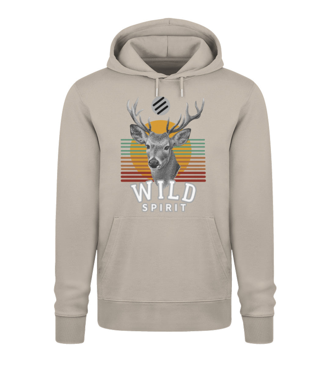 Unisex_Premium_Organic_Hoodies_Herren_100_Bio-Baumwolle_WILD-SPIRITin Farbe Desert Dust-7159 mit Aufdruck WILD-SPIRIT von www.digiuliano.com