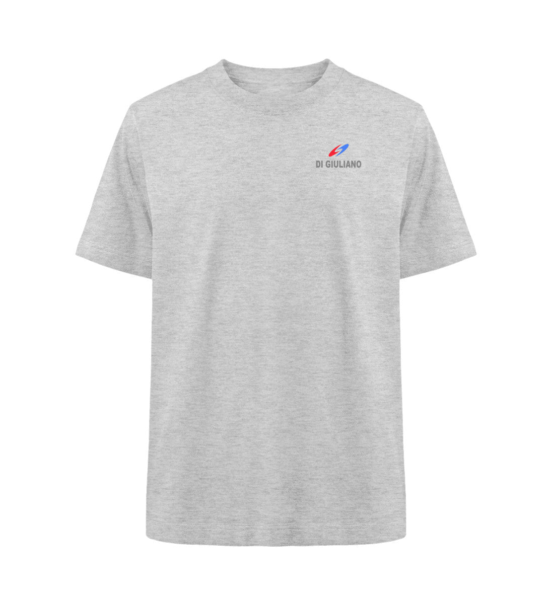 Graumelier maritimes Organic Heavy Oversized Vorderteil T-Shirt mit Motiv Logo „DI GIULIANO“ Heather Grey-6892) www.digiuliano.com