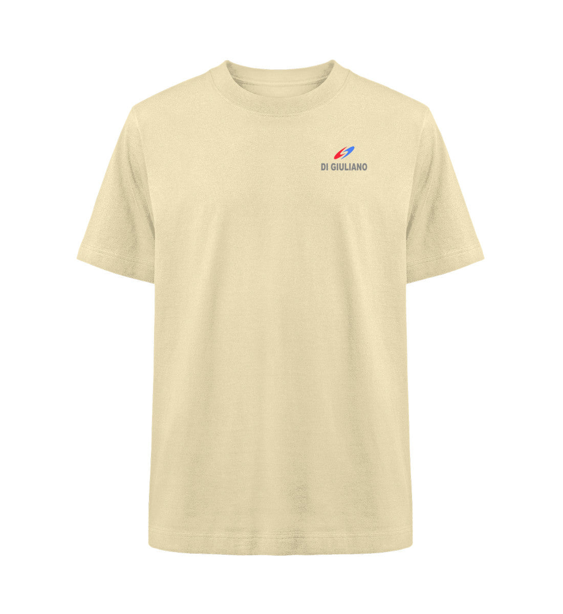 Naturbelassen maritimes Organic Heavy Oversized Vorderteil T-Shirt mit Motiv Logo „DI GIULIANO“ (Natural Raw-7131) www.digiuliano.com