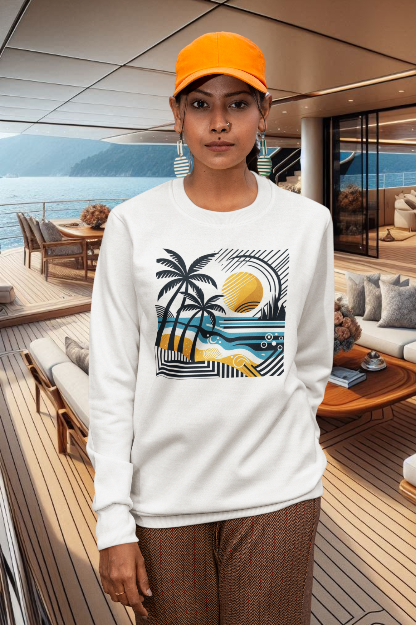 hochwertiges maritimes sweatshirt damen white-3 von www.digiuliano.com