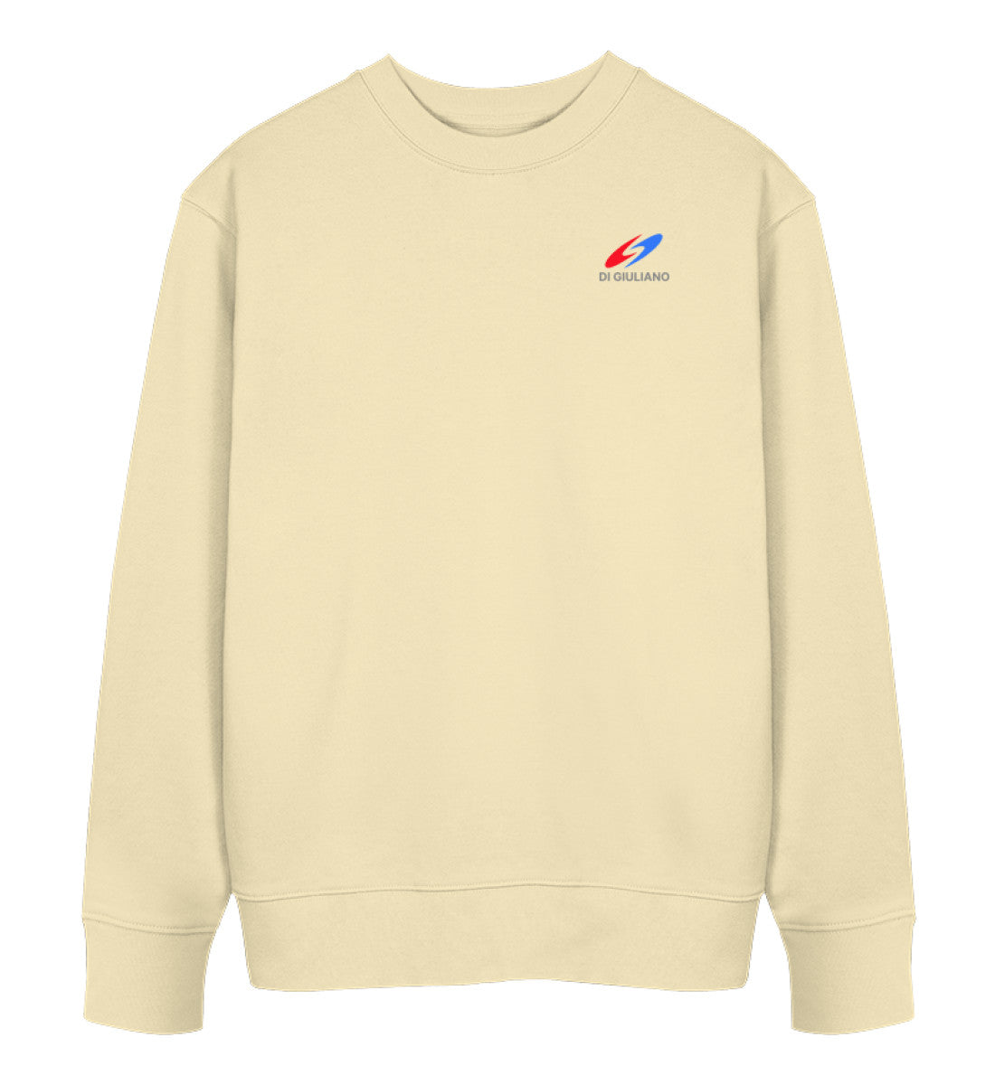 Natur maritimes Unisex Bio-Sweatshirt „Oceanic Navigation“ – Vorderansicht mit dezentem Logo auf der Brust (Natural Raw-7131) digiuliano.com