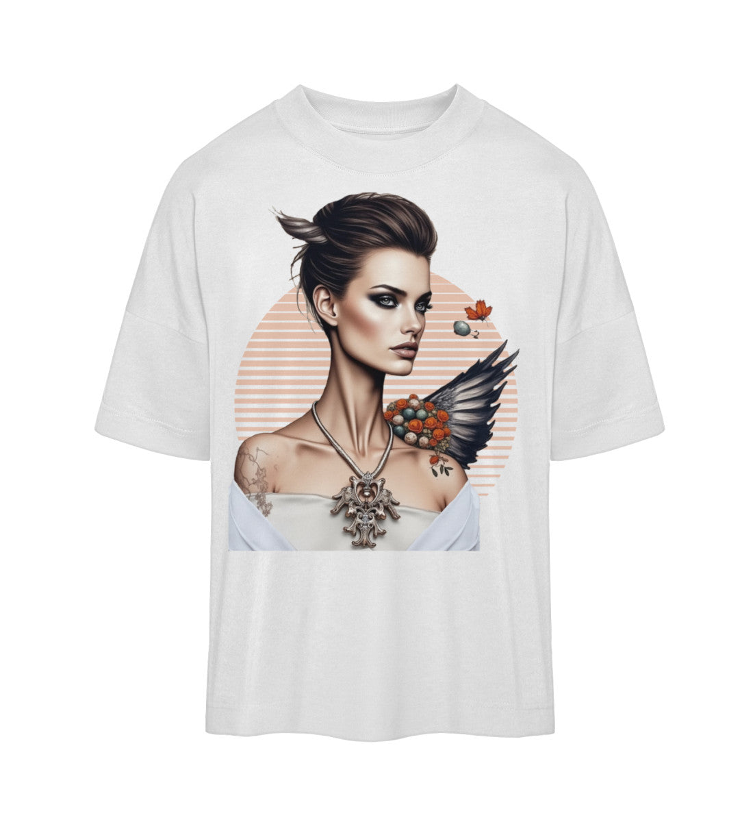 Oversized T-Shirt Damen in Weiß (White-03) von www.digiuliano.com